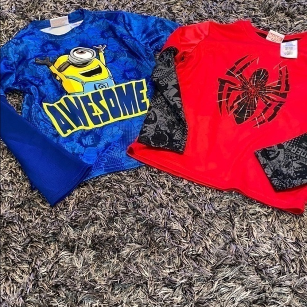 Boys long sleeve bundle 4/5 SpiderMan & Minions.
